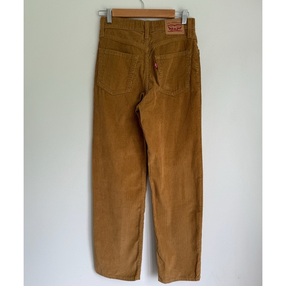 Levi's 94 Baggy Dijon Corduroy Loose Fit Straight Leg Pants in Warm Camel Brown - Picture 5 of 7